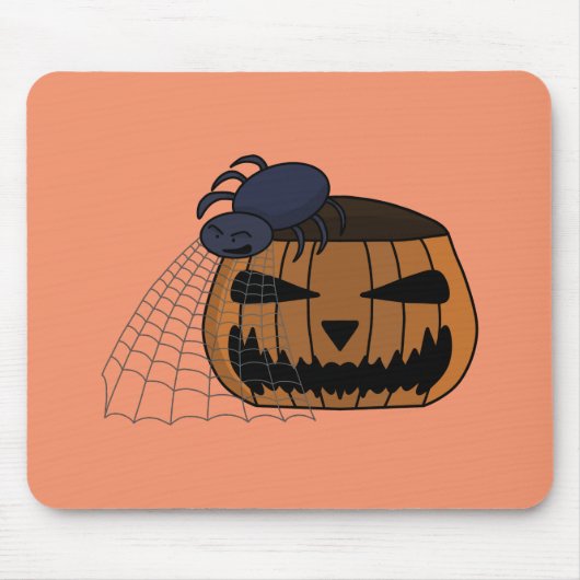 Tapis De Souris Araignée dans le web dans le citrouille d'hallowee (Devant)