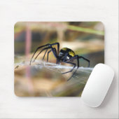 Tapis De Souris Araignée de jardin noire et jaune d'Argiope (Avec souris)