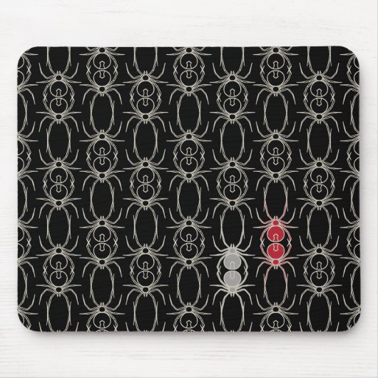 Tapis De Souris Araignées - Noir de chauve-souris et Blanc d'os (Devant)