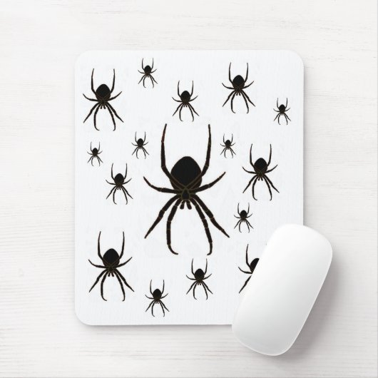 Tapis De Souris Araignées noires, arachnides (Avec souris)