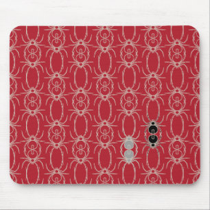 Tapis De Souris Araignées - rouge sang et blanc os