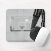 Tapis De Souris Arbitrez le temps (basket-ball) Mous noir et blanc (Avec souris)