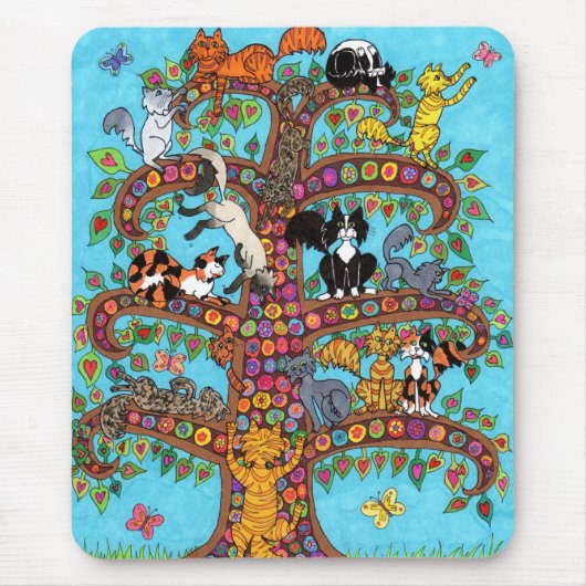 Tapis De Souris Arbre à chat de vie 2 (Devant)