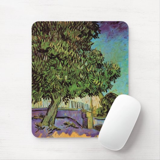 Tapis De Souris Arbre à châtaignes en fleurs par Vincent van Gogh (Avec souris)