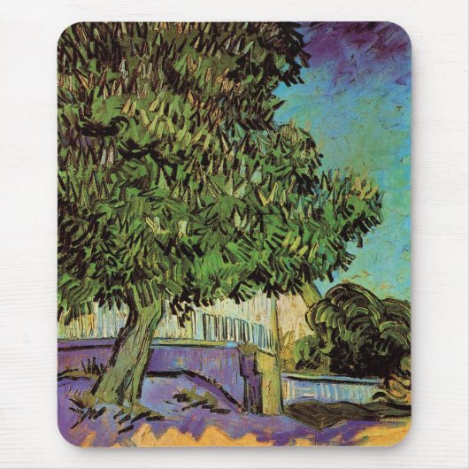 Tapis De Souris Arbre à châtaignes en fleurs par Vincent van Gogh (Devant)