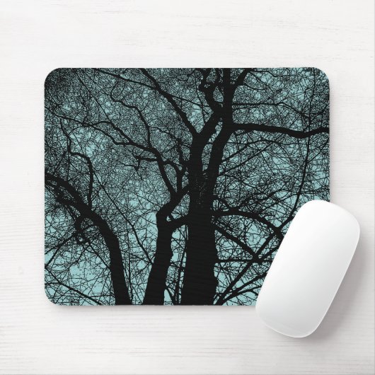 Tapis De Souris Arbre à contraste élevé - Bleu clair Vert (Avec souris)