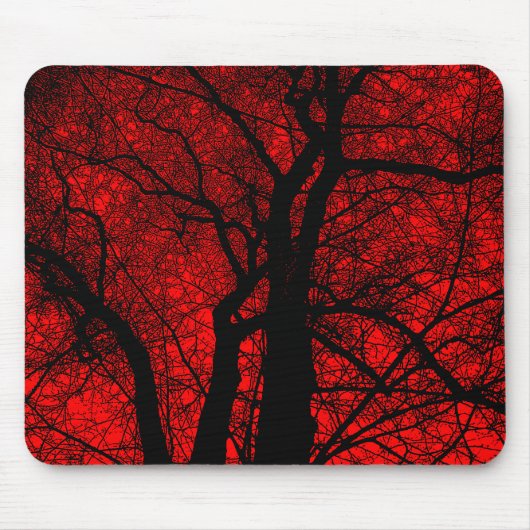 Tapis De Souris Arbre à contraste élevé - Rouge (Devant)