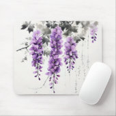 Tapis De Souris Arbre à fleurs violettes (Avec souris)