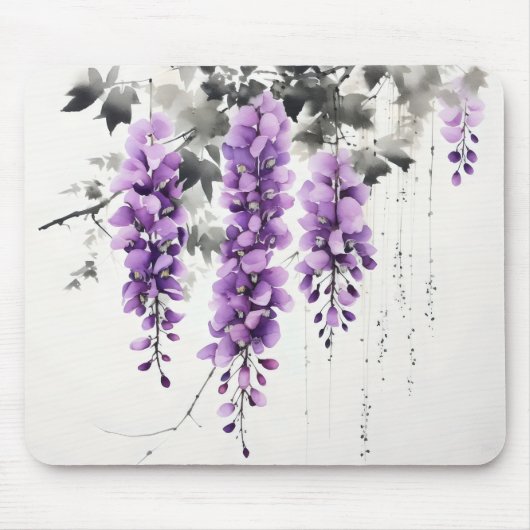 Tapis De Souris Arbre à fleurs violettes (Devant)