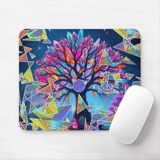 Tapis De Souris Arbre Abstrait Cristal (Avec souris)