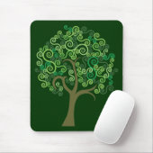Tapis De Souris Arbre abstrait vert (Avec souris)