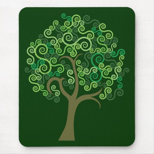 Tapis De Souris Arbre abstrait vert (Devant)