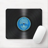 Tapis De Souris Arbre bleu de graphique d'album de disque vinyle (Avec souris)