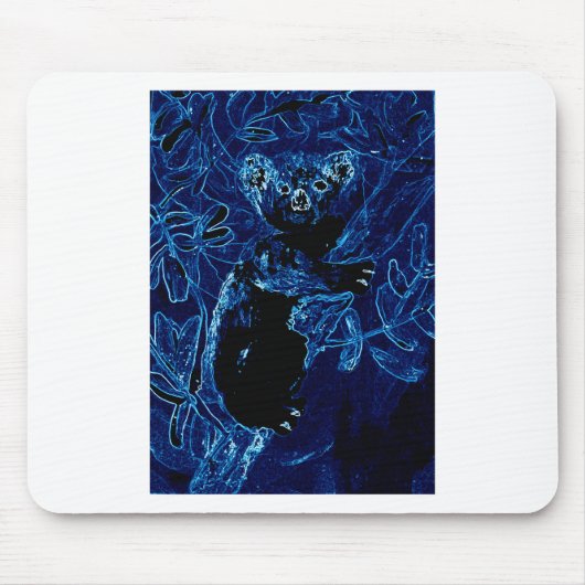 Tapis De Souris Arbre bleu d'ours de koala (Devant)