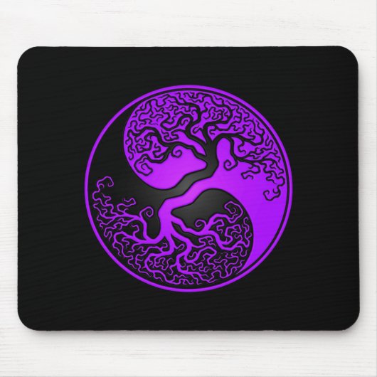 Tapis De Souris Arbre de la vie pourpre et noir Yin Yang (Devant)