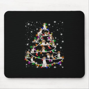 Tapis De Souris Arbre De Noël beagle Couvert De Lampe De Feu