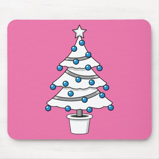 Tapis De Souris Arbre de Noël blanc (Devant)