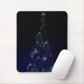 Tapis De Souris Arbre de Noël bleu scintillant (Avec souris)