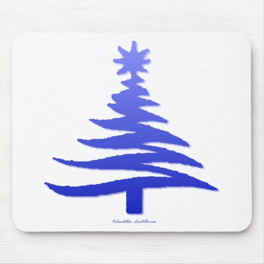 Tapis De Souris Arbre de Noël Cobalt bleu (Devant)