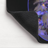 Tapis De Souris Arbre de Noël couvert de neige brillante (Coin)