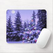 Tapis De Souris Arbre de Noël dans la forêt (Avec souris)