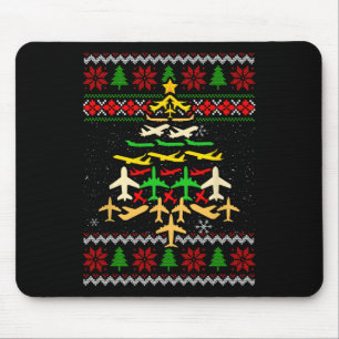 Tapis De Souris Arbre de Noël de l'avion vilain Noël décorati