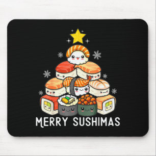 Tapis De Souris Arbre de Noël de sushi mignon rapide pour les homm