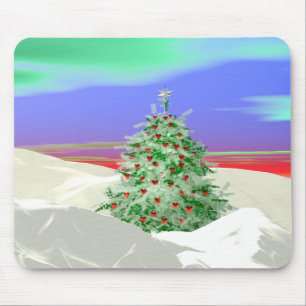Tapis De Souris Arbre de Noël des coeurs