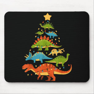 Tapis De Souris Arbre de Noël dinosaure Dino Trex Amoureux des din