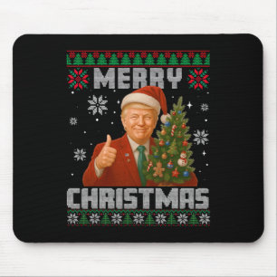 Tapis De Souris Arbre de Noël drôle Trump 2025 Merry Christmas Ugl