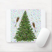 Tapis De Souris arbre de noël du champagne (Avec souris)