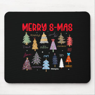 Tapis De Souris Arbre de Noël Mignon Joyeux S-mas Costume de Famil