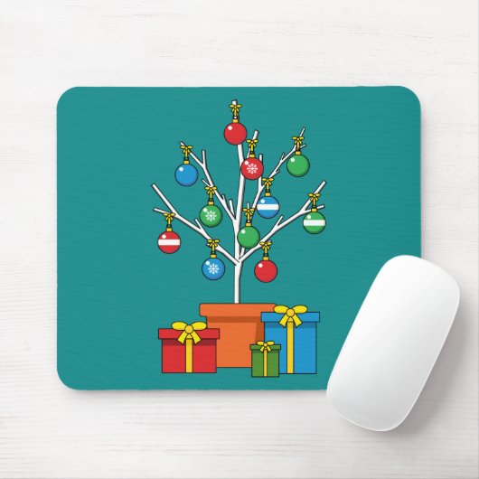 Tapis De Souris Arbre de Noël minimal avec présentation (Avec souris)