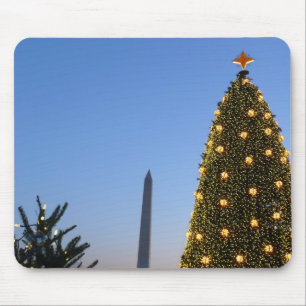 Tapis De Souris Arbre de Noël national de Washington DC au crépusc