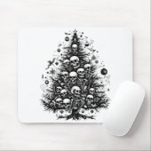 Tapis De Souris Arbre de Noël noir Crânes et os (Avec souris)