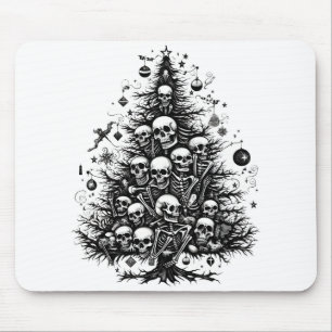 Tapis De Souris Arbre de Noël noir Crânes et os