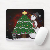 Tapis De Souris Arbre de Noël Snowman Surprise Art Imprimer (Avec souris)