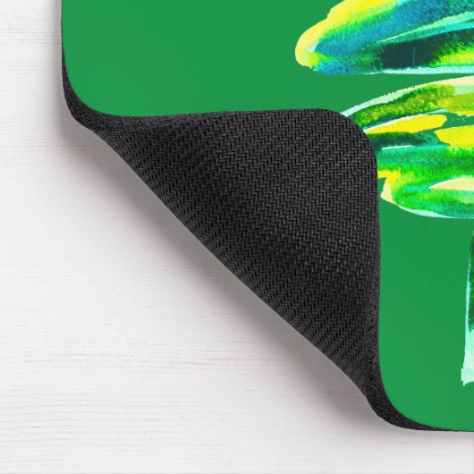 Tapis De Souris Arbre de Noël vert aquarelle abstraite (Coin)