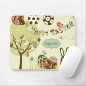 Tapis De Souris Arbre de Pâques et une corde à  linge avec des (Avec souris)