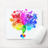 Tapis De Souris Arbre de spectre d'autisme (Avec souris)