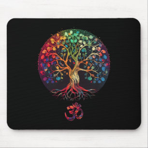 Tapis De Souris Arbre de vie avec symbole Om Yoga