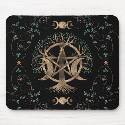 Tapis De Souris Arbre de vie Pentagramme de lune ornement (Devant)