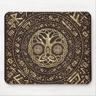 Tapis De Souris Arbre de vie - Yggdrasil avec noeud de trinité