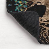 Tapis De Souris Arbre de vie - Yggdrasil doré et ornement de marbr (Coin)