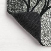 Tapis De Souris Arbre et lune d'hiver en noir et blanc (Coin)