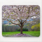 Tapis De Souris Arbre fleuri rose cerisier avec bois (Devant)