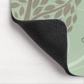 Tapis De Souris Arbre stylisé d'Eco de vert sauge et de brun doux (Coin)