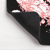 Tapis De Souris arbre tracé. rouge & blanc. (Coin)