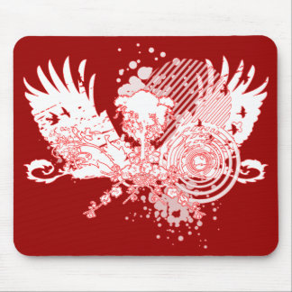 Tapis De Souris arbre tracé. rouge et blanc.