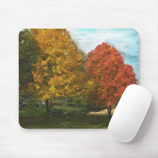 Tapis De Souris Arbres automnes Mousepad (Avec souris)